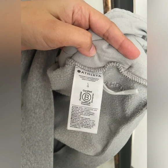 Athleta Gray Fleece Half-Zip Pullover Sweatshirt - Picture 4 of 5